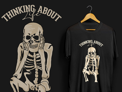 Funny Halloween T-shirt Design apparel dark dead death funny funny skeleton halloween halloween costume halloween shirt halloween t shirt horror humor life scary skeleton skeletons skull t shirt design thinking tshirt