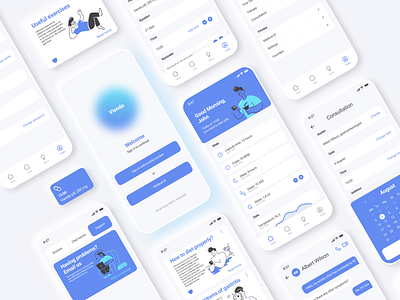 Viendo app design illustration medical ui ux