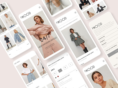 2MOOD | E-commerce app clean clothes design e commerce fashion minimal mobile app shop store ui ux web webdesign website