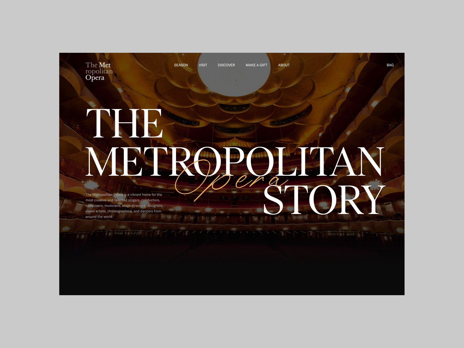 The Metropolitan Opera art concept design opera story storytelling theater typogaphy ui ux web webdesign