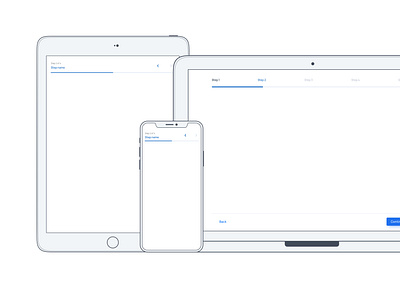Minimal responsive wizard stepper ui design wizard