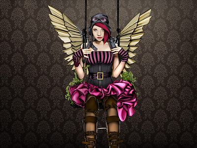 Flight flight illustration intuous photoshop ropes steampunk swing wacom wings