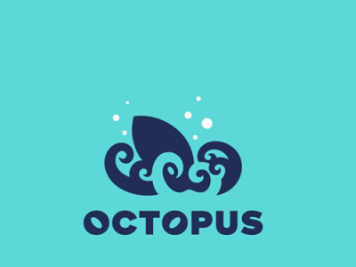 Octopus branding design flat icon illustration illustrator logo minimal type vector