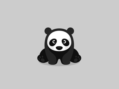 Just a sitting Panda art flat icon illustration illustrator logo minimal type vector