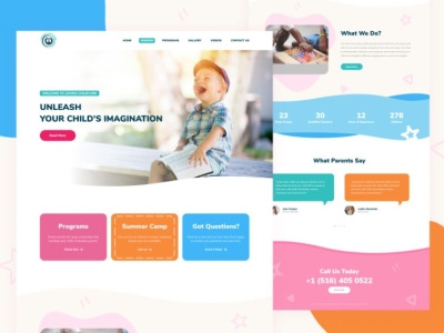 Childcare Website Design app art branding design minimal ui ux vector web website