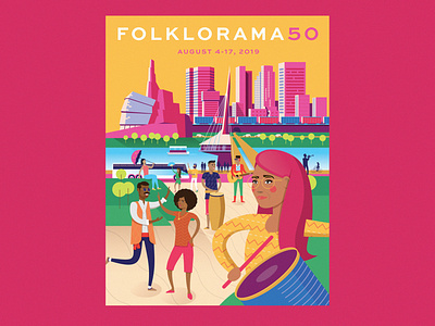 Folklorama campaign celebration colourful culture dance diversity drawing ethnic event event flyer folk illustration multicultural music party people poster summer vector winnipeg