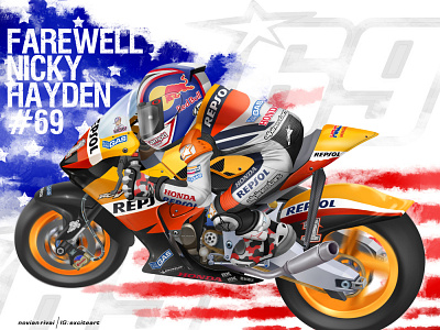 Farewell Nicky Hayden illustration