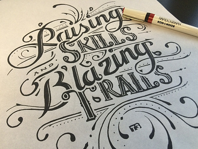 Raising Skills hand drawn typography