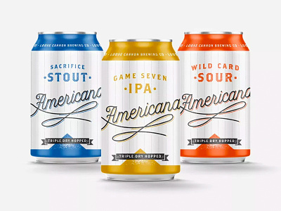 Americana america american americana baseball beer bottle can typography