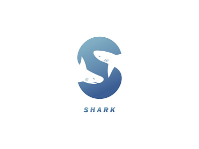 Letter S shark blue letter logo ocean s shark