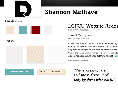 Portfolio Site Style Tile portfolio style tile web design