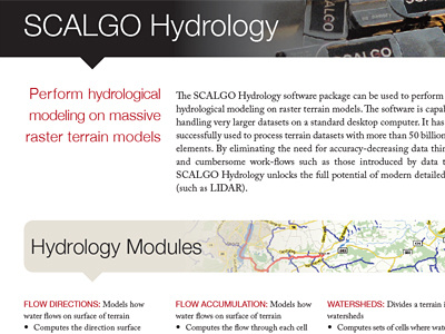 SCALGO product infosheet graphic design print design