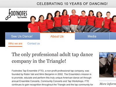 Footnotes Redesign arts dance redesign web design website