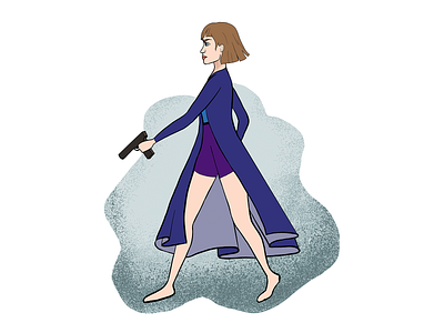killer enterence design illustration walking woman