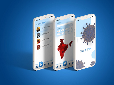 COViD 19 IOS Mobile App Screen Ui design