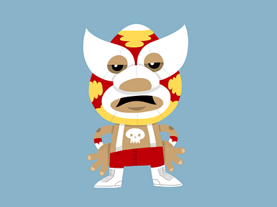 Wrestler cartoon character luchador wrestling