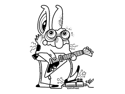Rock 'n' Roll animal cartoon cartoon character character doodle fantasy guitar illustration monster