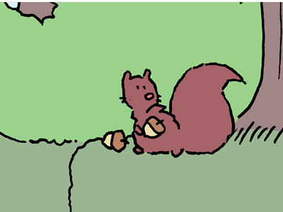 Squirrel acorn animal cartoon cartoon character character illustration squirrel