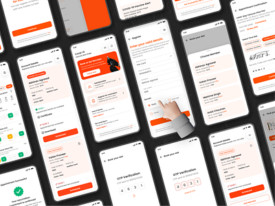 COVID-19 Vaccine Booking App (Screens) appdesign appredesign book booking case casestudy concept corona covid19 cowin design flow reminder slot slots ui userexperience ux vaccination vaccine