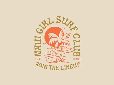 Branding, Maui Girl Surf Club 2d illustration adobe illustrator adobe photoshop adobe suite brand design brand direction brand identity branding design graphic design illustration logo logo design