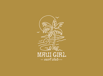 Branding, Maui Girl Surf Club 2d illustration adobe illustrator adobe indesign adobe photoshop brand design brand direction brand identity branding design graphic design illustration logo logo design