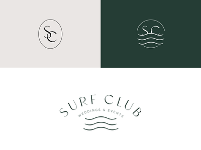 Branding, Surf Club Weddings & Events 2d illustration adobe illustrator adobe indesign adobe photoshop adobe suit brand design brand direction brand identity branding design graphic design illustration logo logo design