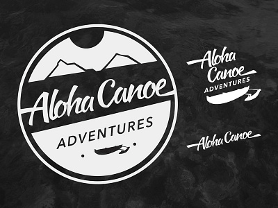 Aloha Canoe Adventures branding badge branding canoe design hawaii islands logo mokuluas script vector
