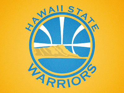 Go Warriors! badge basketball branding diamond head golden state warriors hawaii logo sports waikiki