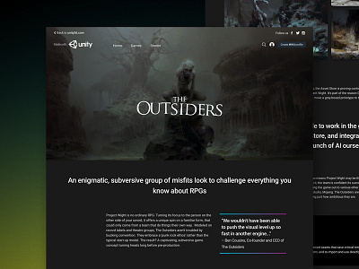 The Outsiders concept art dark game studios gradient website