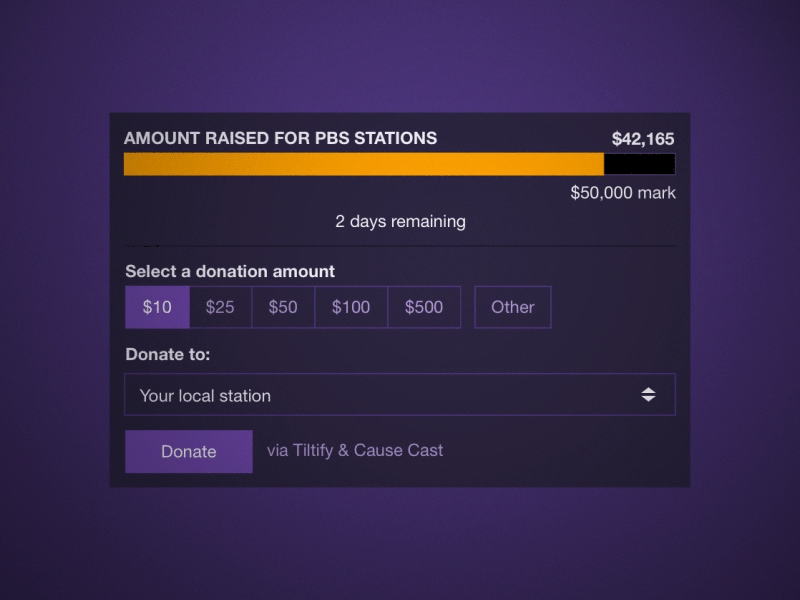 Fundraising on Twitch with Mister Rogers animation fundraising progress bar ui ux