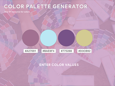 Design the UI for a simple color palette generator