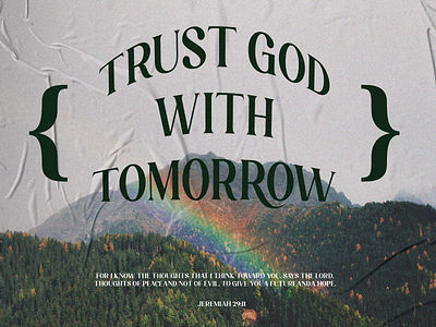 PCM Design Challenge | Trust God with Tomorrow art artwork church design design challenge graphic design pcmchallenge prochurchmedia social media typography