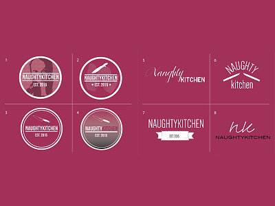 Naughty Kitchen Logo artwork design food food blogger foodie logo logo design logo drafts naughty kitchen nk wip