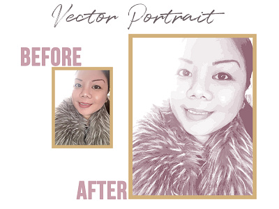 Vector Portrait | Before+ After after before design feminine portrait simple simplicity tinted design vector vector portrait