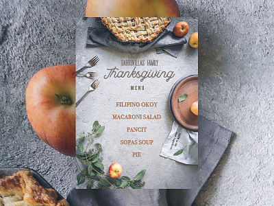 Thanksgiving Menu art artwork design graphic design menu menu card menu design thanksgiving typography