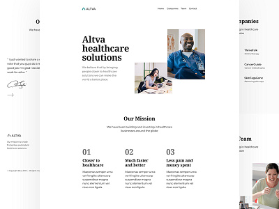 Altva website design arrow black clean minimal simple white whitespace