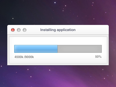 Installing application application bar blue installing mac osx percentage progress