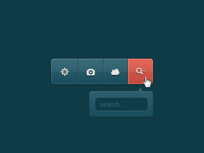 Toolbar hover icons red search toolbar white