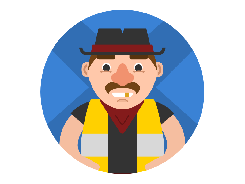 Cowboy tradesman by Will Thomas for MyBuilder on Dribbble