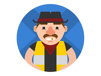 Cowboy tradesman badge illustration mybuilder person sketch sketch app 3 tradesman vector