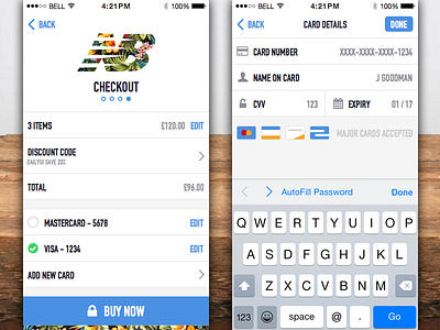 Credit Card Checkout - Daily UI 002 002 app checkout dailyui ios ui