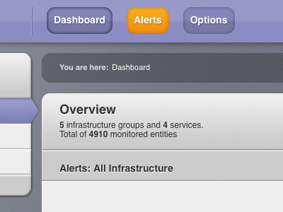 Server Monitoring Tool UI chrome cold css3 nav navigation ui