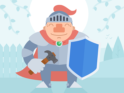 Robbie the Knight armour hammer illustration knight mybuilder shield