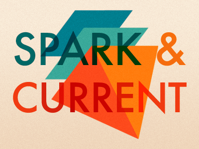 Spark & Current - Pyramids 3 contrasting futura geometric orange teal