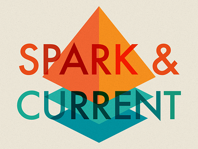 Spark & Current - Pyramids 4 contrasting geometric layers orange teal