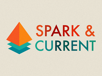 Spark & Current - Pyramids 5 contrasting geometric orange teal