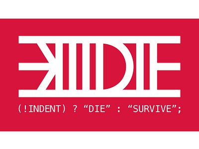 Indent Or Die 3 block colour code flag logo simple