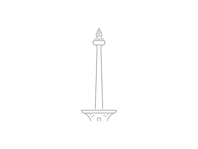 Landmark Illustration - National Monument at Jakarta building building icon google design illustration indonesia jakarta landmark line art monas national monument outline icon vector illustration