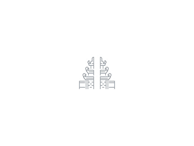 Landmark Illustration - Lempuyang Temple at Bali building building icon gapura bali google design illustration indonesia landmark lempuyang temple line art outline icon temple vector illustration