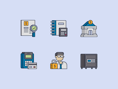 Finance Icons with 3D colored line style 3d icon finance app finance logo finance website icon icon design illustration vector